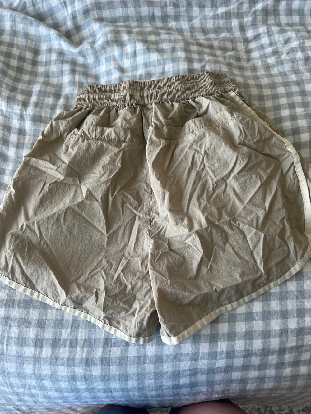 Varley Tan and Cream Shorts